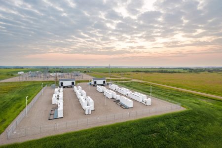 Battery,Grid,Storage,System,At,Dusk